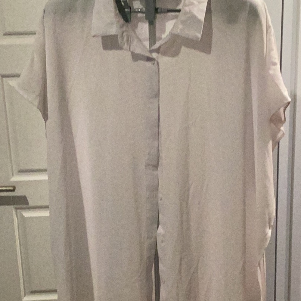 Freshwater White Button-Up beach cover up NWOT